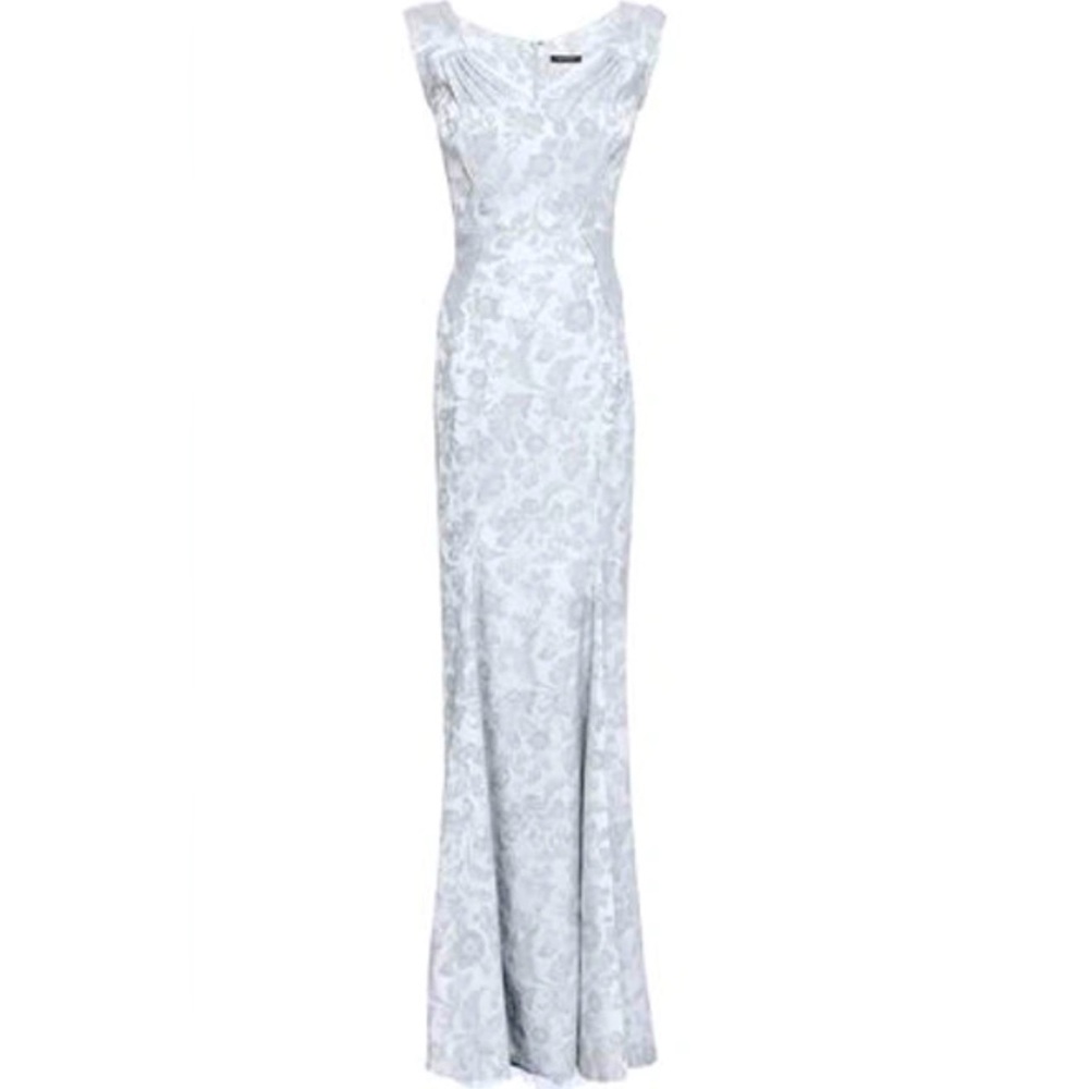 Zac Posen NWT.silver/white dress size 4